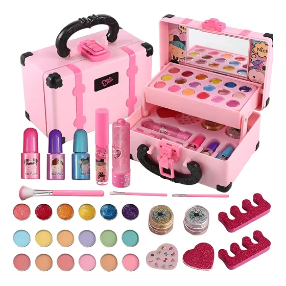 Valija Maquillaje Infantil Completa Con Brillos Y Labiales | Cuotas sin interés