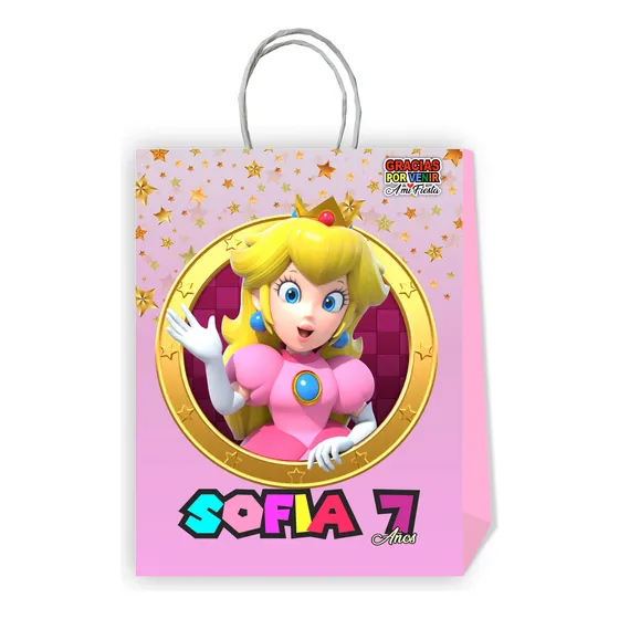 Bolsas Dulceras Personalizadas Princesa Peach  Mario + Eti.