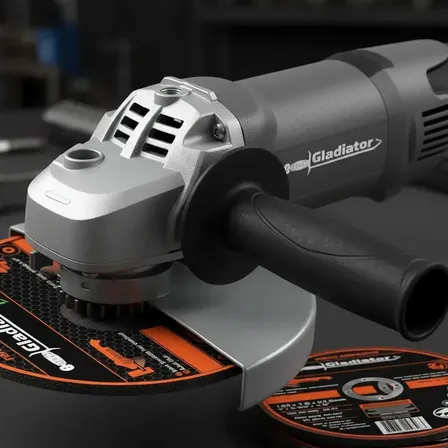 Amoladora Angular Gladiator Pro 180 Mm 7' + 5 Discos AA518/220Plus de 50 Hz/60 Hz Color Gris 1.6 Kw 220 V