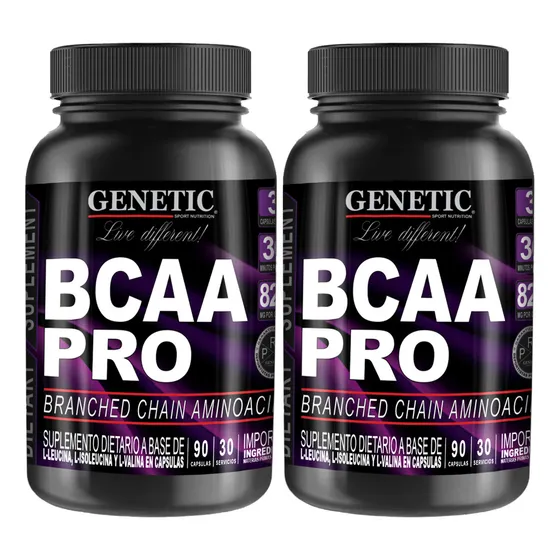 2 Aminos Bcaa Pro Fuerza Recuperación Crecimiento Genetic Sabor Neutro