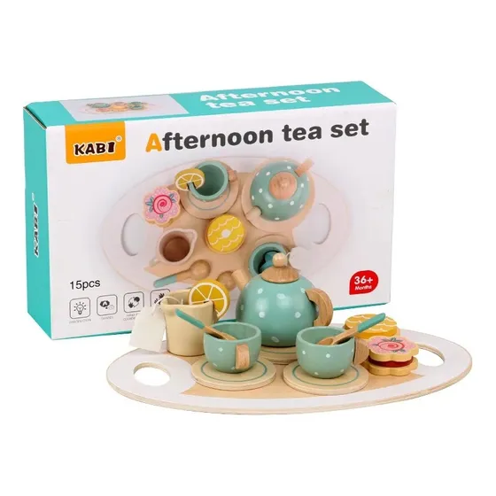 Juego Set De Té De Madera Con Tazas Y Accesorios Para Niños