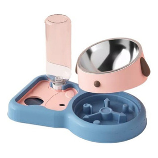 Plato De Alimento Con Bebedero Para Mascotas Comedero Plato De Alimento Con Bebedero Para Mascotas Comedero