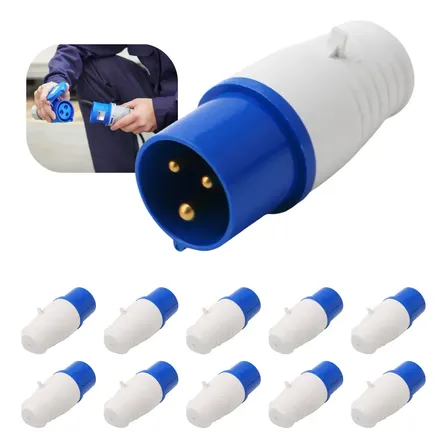 Kit 10 Plug Tomada Industrial Sobrepor 3 Polos 2p+t 16a 220 220v