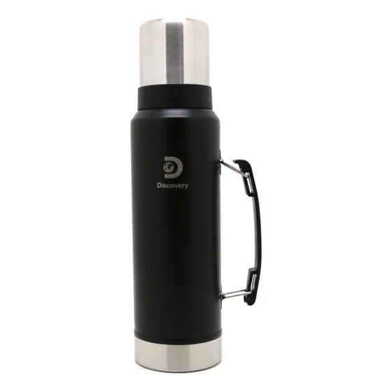 Termo Discovery 1,3lts Doble Capa Acero Inoxidable Color Negro