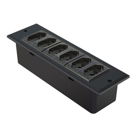 Régua Caixa De Tomada Embutir Mesa C/ 6 Tomadas Flex- Re06fn Régua Caixa De Tomada Embutir Mesa C/ 6 Tomadas Flex- Re06fn