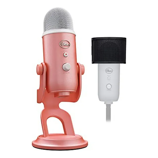 Kit Micrófono Usb Blue Yeti Aurora (rosa) Con Filtro Pop