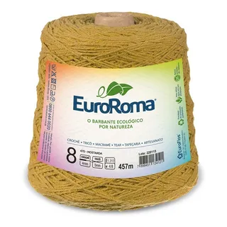 Barbante Colorido NÂș8 C/ 600g Euroroma - Mostarda Barbante Colorido NÂș8 C/ 600g Euroroma - Mostarda