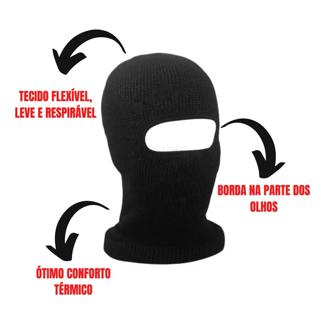 Kit Luva Moto Frio Intenso Bike E Touca Ninja Motoqueiro