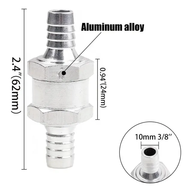 Valvula Check 10mm 3/8 Gasolina Antiretorno Vehículo Y Otros