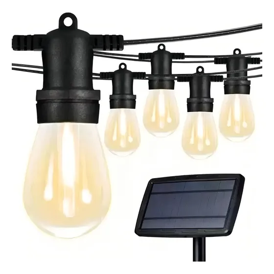 Luces Guirnalda Solar 10 Led Ampolleta Calida Calido 5 Mtrs Color de las luces Calidas IRM Impermeable