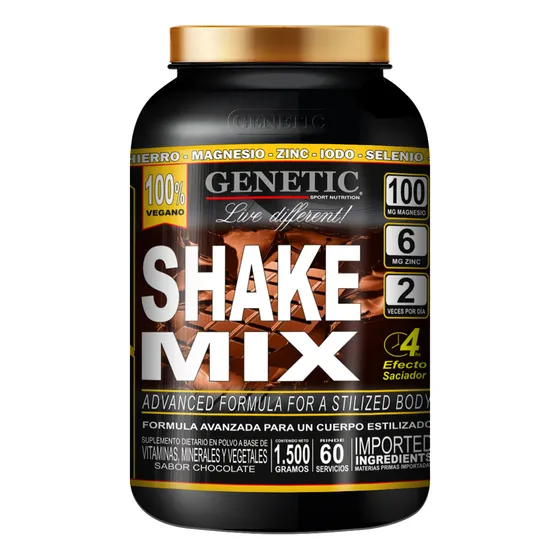 60 Serv 1.5k Batido Reemplaza Comida Vegan Shake Mix Genetic