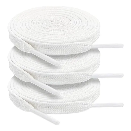 Cordones Plano Para Calzado Zapatilla Championes X3 Pares Blanco
