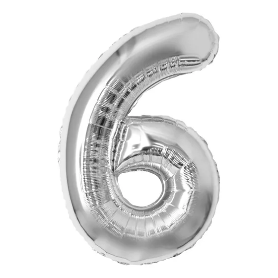 Globos Numéricos Metal Plata 40'' Adornos Para Cumpleaños