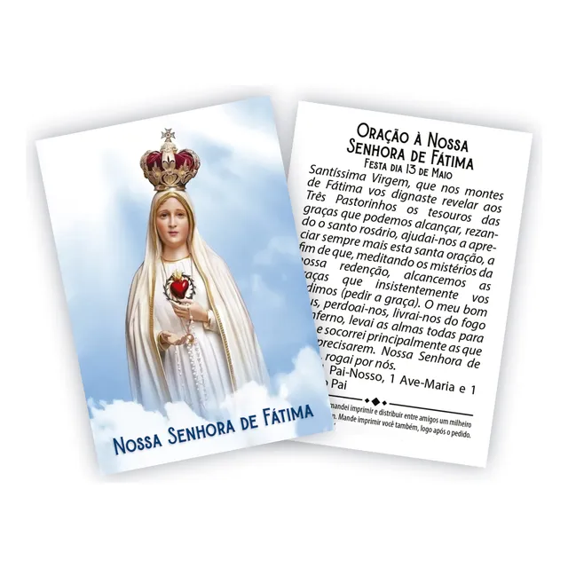 1.000 Un Santinhos Nossa Senhora De Fátima 7x10cm C/ Oração