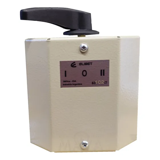 Llave Conmutadora Bipolar 63a Elibet Externa Caja Chapa