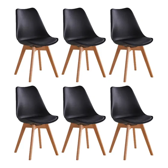 Pack 6 Sillas Comedor Eames Tulip Acolchada Colores 