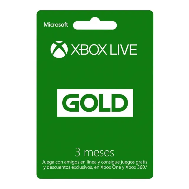 Membresia Xbox Live Gold 3 Meses - Xbox 360 - One