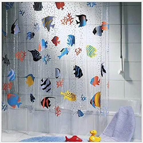 Haosensix Cortina Ducha Baño Agua Para Pez Tropical Plastico