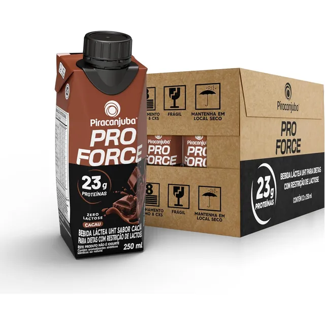 12 Un Whey Piracanjuba Cacau 23g Zero Lactose 250ml