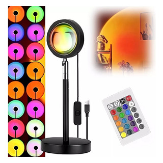 Lampara Proyeccion Mesa Luz Atardecer Sunset Led Decorativa Lampara Proyeccion Mesa Luz Atardecer Sunset Led Decorativa