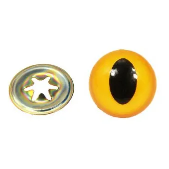 Ojo Gato Centro Negro Arandela Metal 0.591 in 8 Unidad