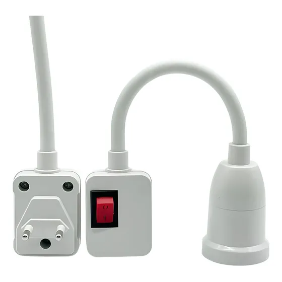 Base Con Enchufe, Soquete E27, Curva Flexible Para Ampolleta