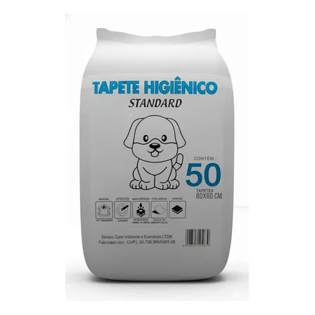 Tapete Higiênico Cachorro 50 Unidades Standard 1ª Linha (80x60) Fralda Manta Absorvente Pet Cachorro Cão