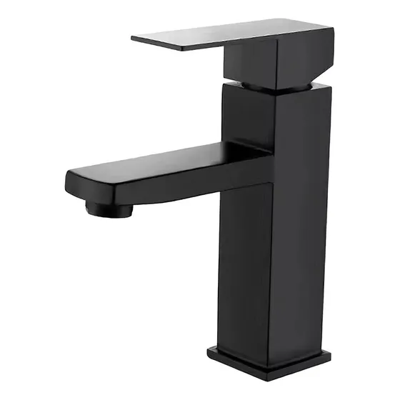 Monocomando Para Baño Cuadrado/grifo Negro Mate