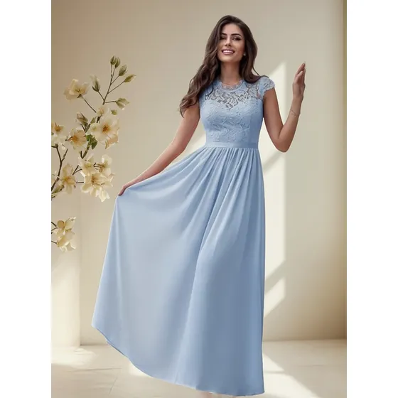 Vestido Largo De Encaje Para Mujer Formal  Y Elegante