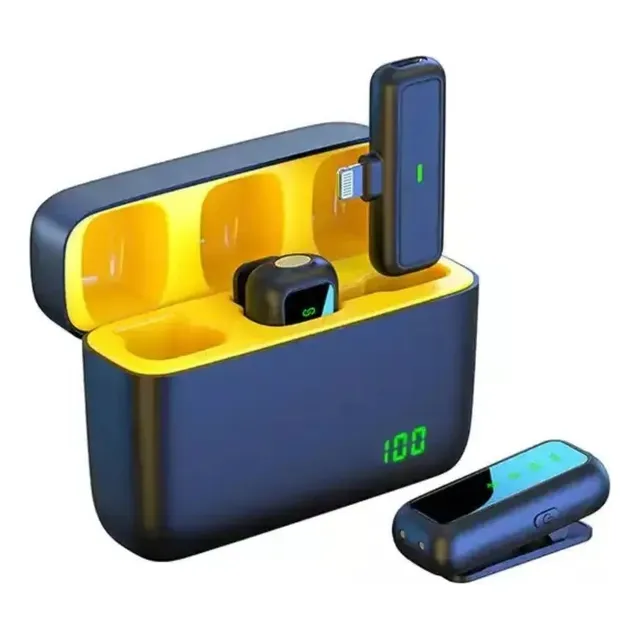 Microfono De Solapa Sx6 Lavalier Wireless Para iPhone Dual