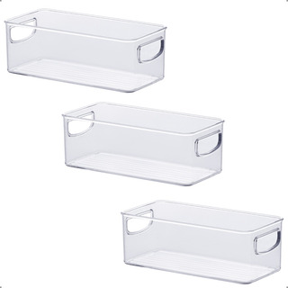 Kit 3 Organizadores Multiuso Acrilico Geladeira - Cód. 1074 Cor Transparente Kit 3 Organizadores Multiuso Acrilico Geladeira - Cód. 1074 Cor Transparente