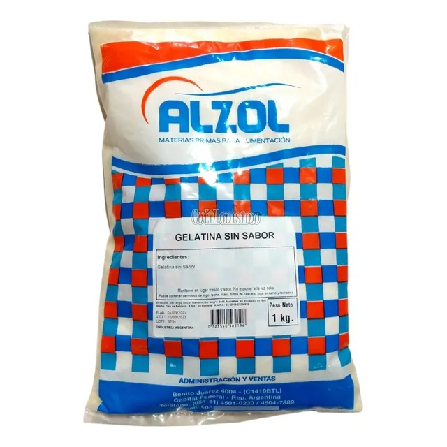 Gelatina Sin Sabor Alzol 1kg 