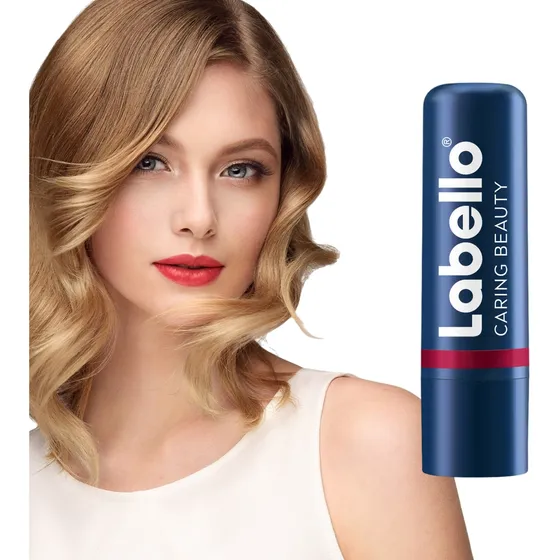 Bálsamo Labial Labello Caring Beauty Color Red 4.8g