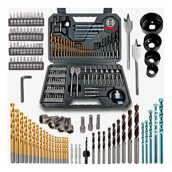 Bosch kit jogo maleta titanio 103 peças brocas pontas bits