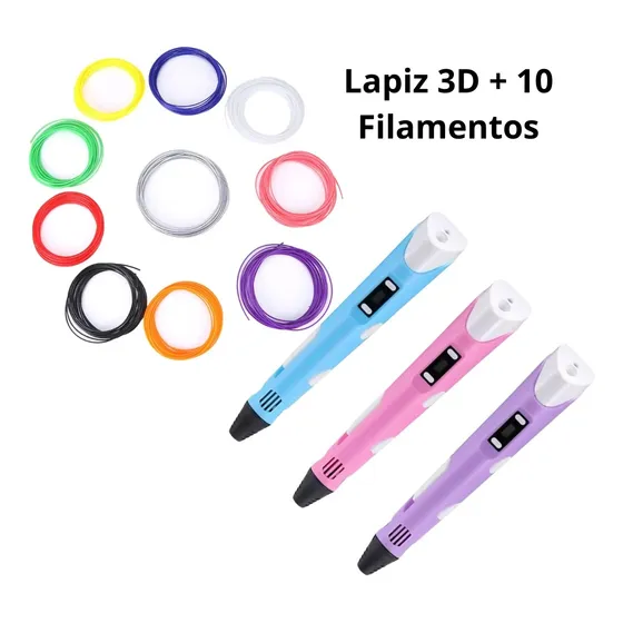 Lápiz Bolígrafo Impresora 3d + Pack 10x5 Mts Filamentos