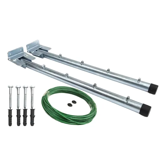 Kit Suporte Varal Dobrável Articulado Muro/parede/corredor 