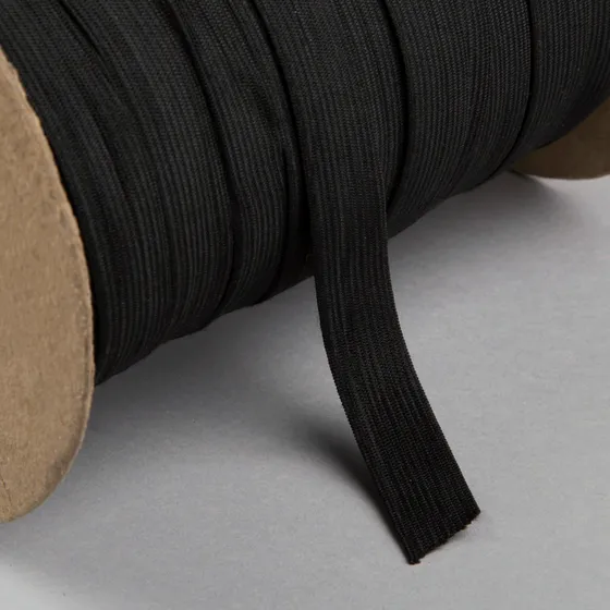 Elastico Crochette 20mm 12 Ligas Negro Rollo Con 100mts