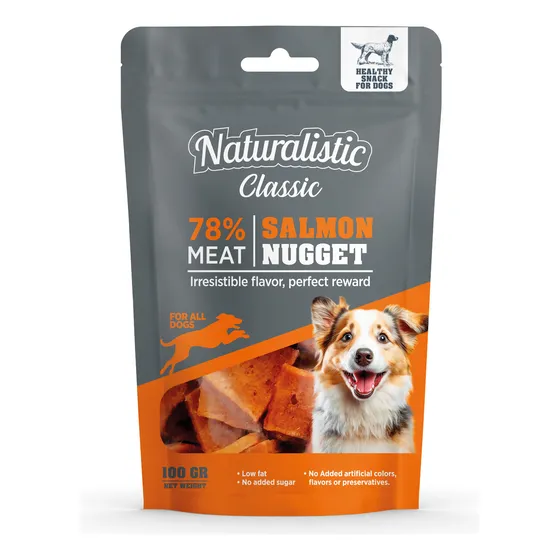  Snack Perros Classic Salmon Nuggets, 100 Grs. Naturalistic 