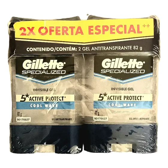 Gel Antitranspirante Gillette 82g X 2 Unidades Cool Wave 