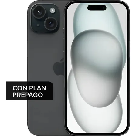 Claro prepago - Apple iPhone 15 128 GB Negro + Plan Simple 60 días
