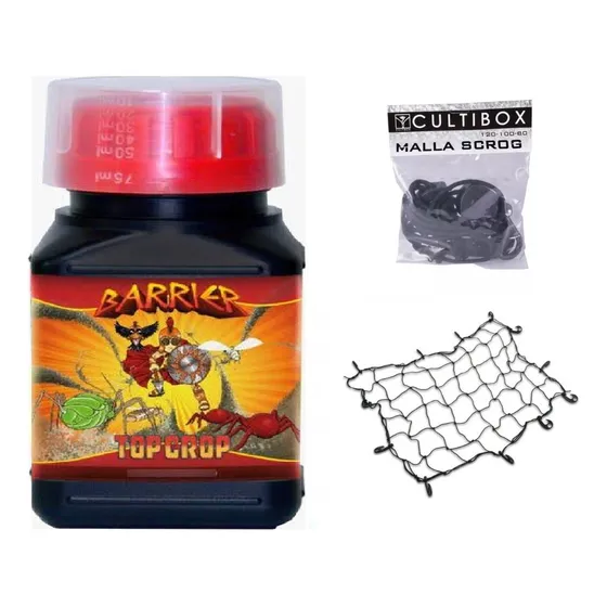 Set Antiplagas Barrier 250ml + Malla Red Scrog Para Cultivo 