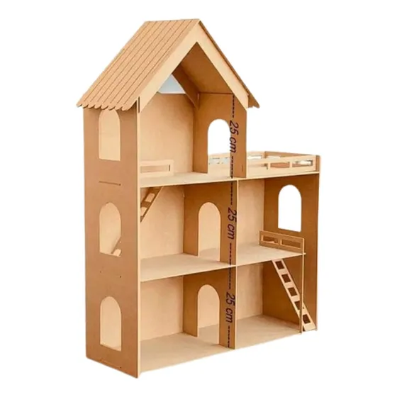 Casa De Muñecas Grande Madera Mdf Regalo Juguete Para Niñas