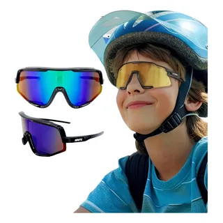 Ăculos De Sol Infantil Esportivo Ciclismo Bike Unissex VerĂŁo Lente Cor 5 Ăculos De Sol Infantil Esportivo Ciclismo Bike Unissex VerĂŁo Lente Cor 5