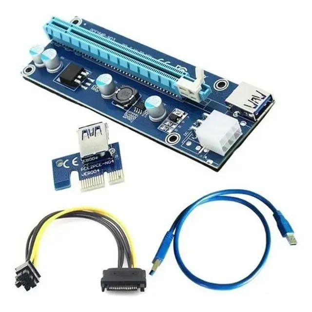 Tarjeta Vertical Riser Usb 3.0 1-16x Pci-e Molex Miner