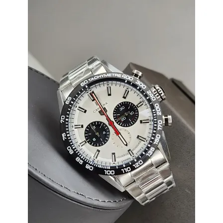 Relogio Masculino Tag Heuer Carrera 44mm Quartzo Prata Preto Branco