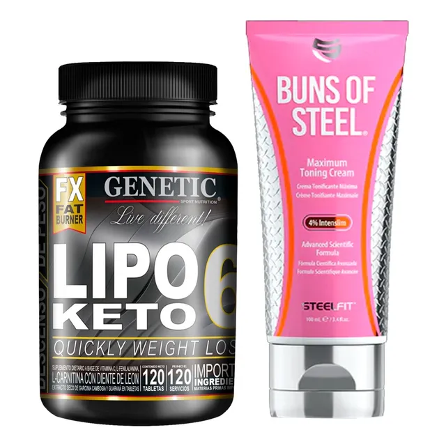 60 Días Quemador Lipo 6 Keto Genetic Crema Reductora Glúteos