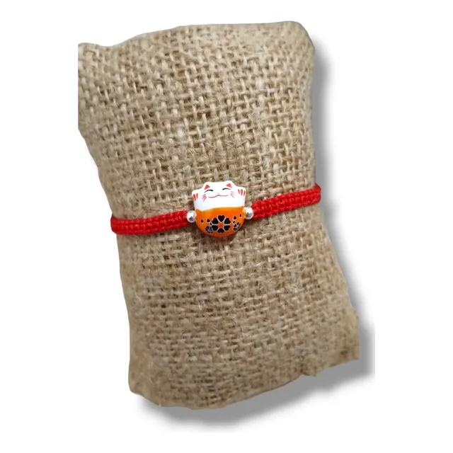 Pulsera De La Suerte Gatito Maneki Neko Proteccion Amuleto