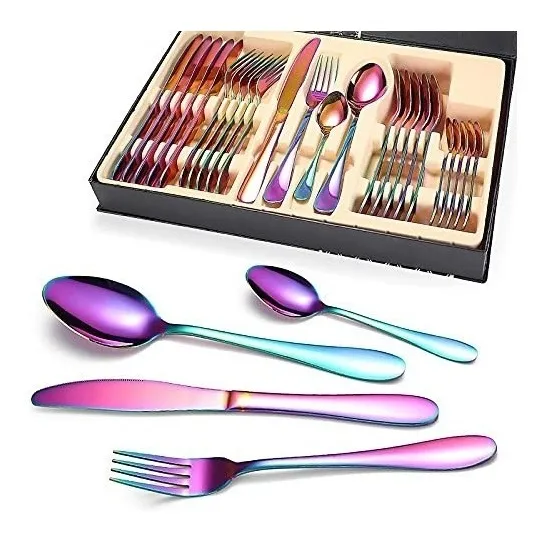 Set De Cubiertos Acero Inoxidable 30 Piezas Tornasol Estuche
