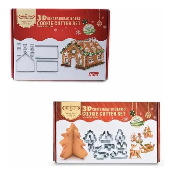 Pack De Cortadores De Galletas 3d Diseño Navideño !