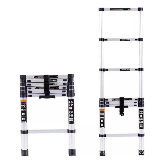 Aluminio Escalera Telescópica Portátil 2m